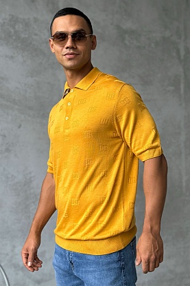 Мужское поло monogram all-over - Yellow 