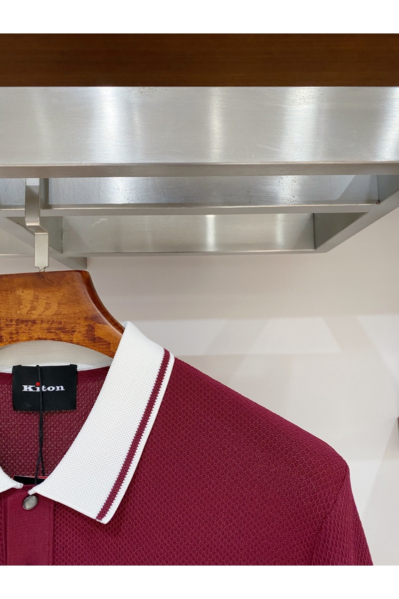 Kiton Мужское красное поло premium