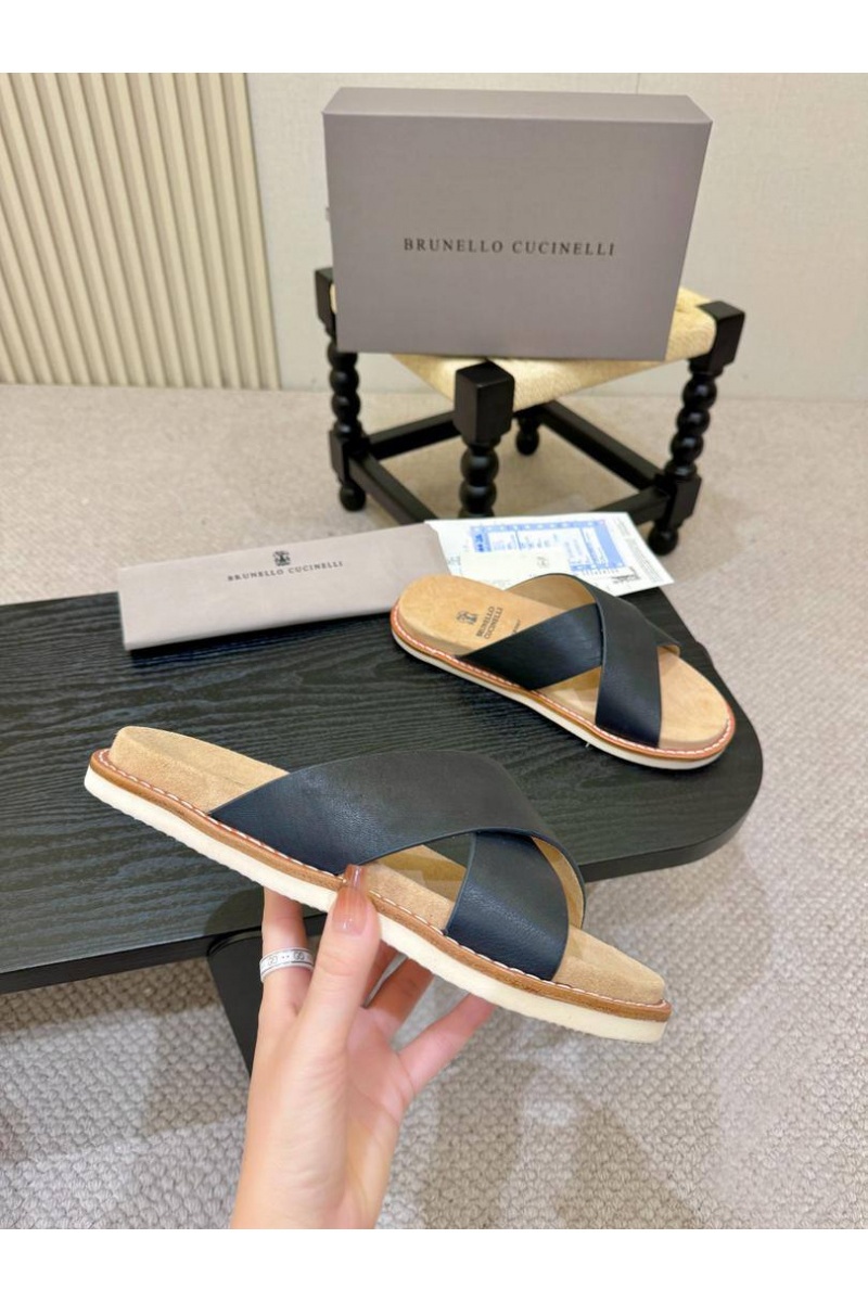 Brunеllо Сuсinеlli Кожаные шлёпанцы Crossover
