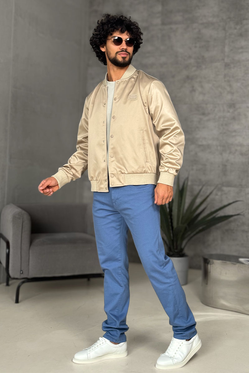 Dоlсе & Gаbbаnа Мужской бежевый бомбер logo-plaque 