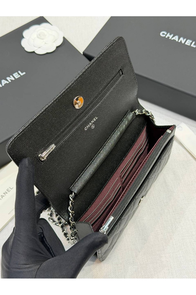 Chаnеl Кожаная сумка Wallet on Chain premium 19x12x4 см