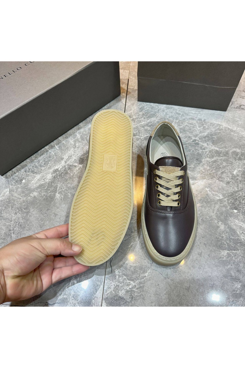 Brunеllо Сuсinеlli Кожаные кеды Sail low-top - Brown