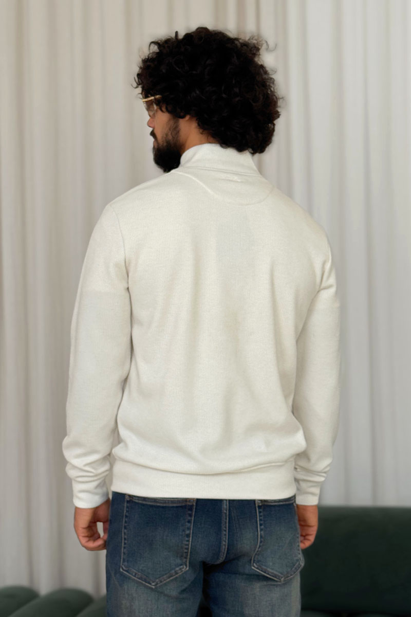 Loro Piana Мужская белая кофта на молнии 