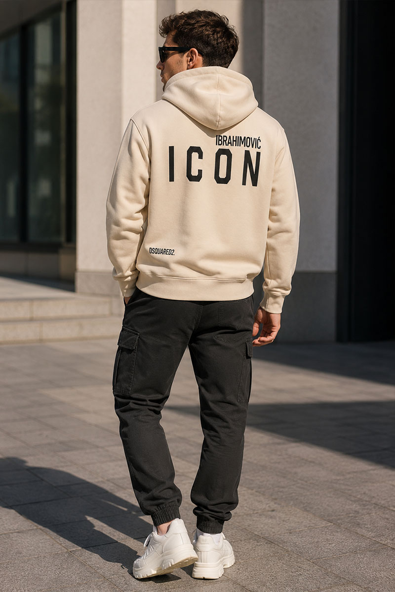 Dsquared2 Утеплённое худи на флисе Ibrahimovic "ICON" - Beige