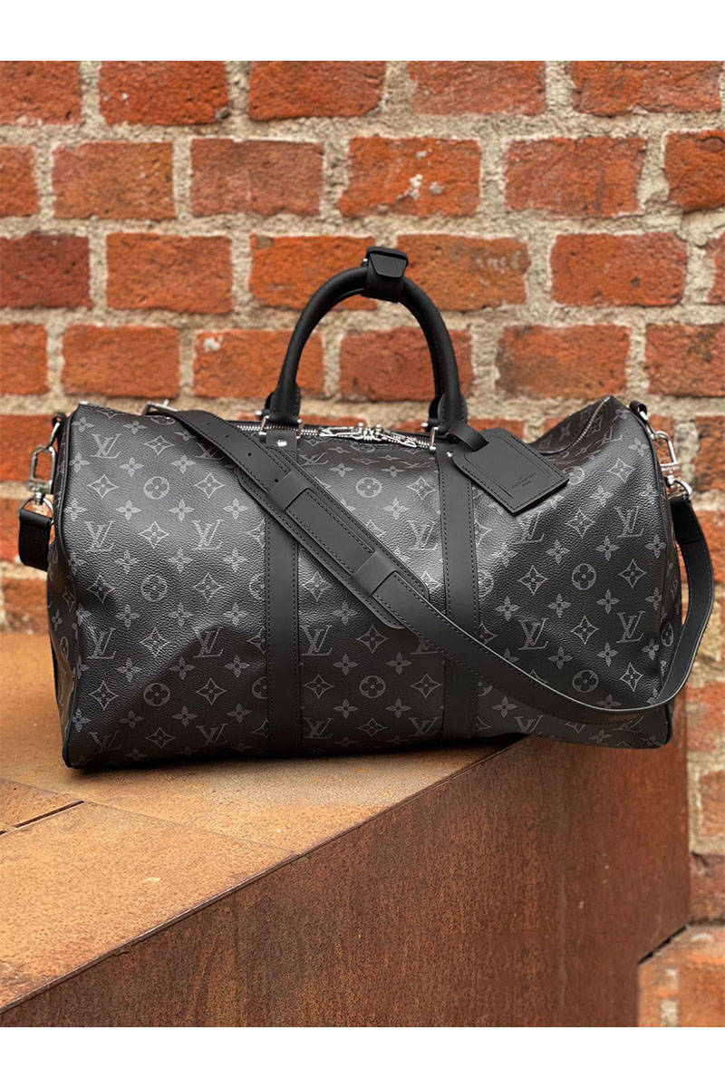 Lоuis Vuittоn Дорожная сумка Keepall Monogram Eclipse 50x28 см
