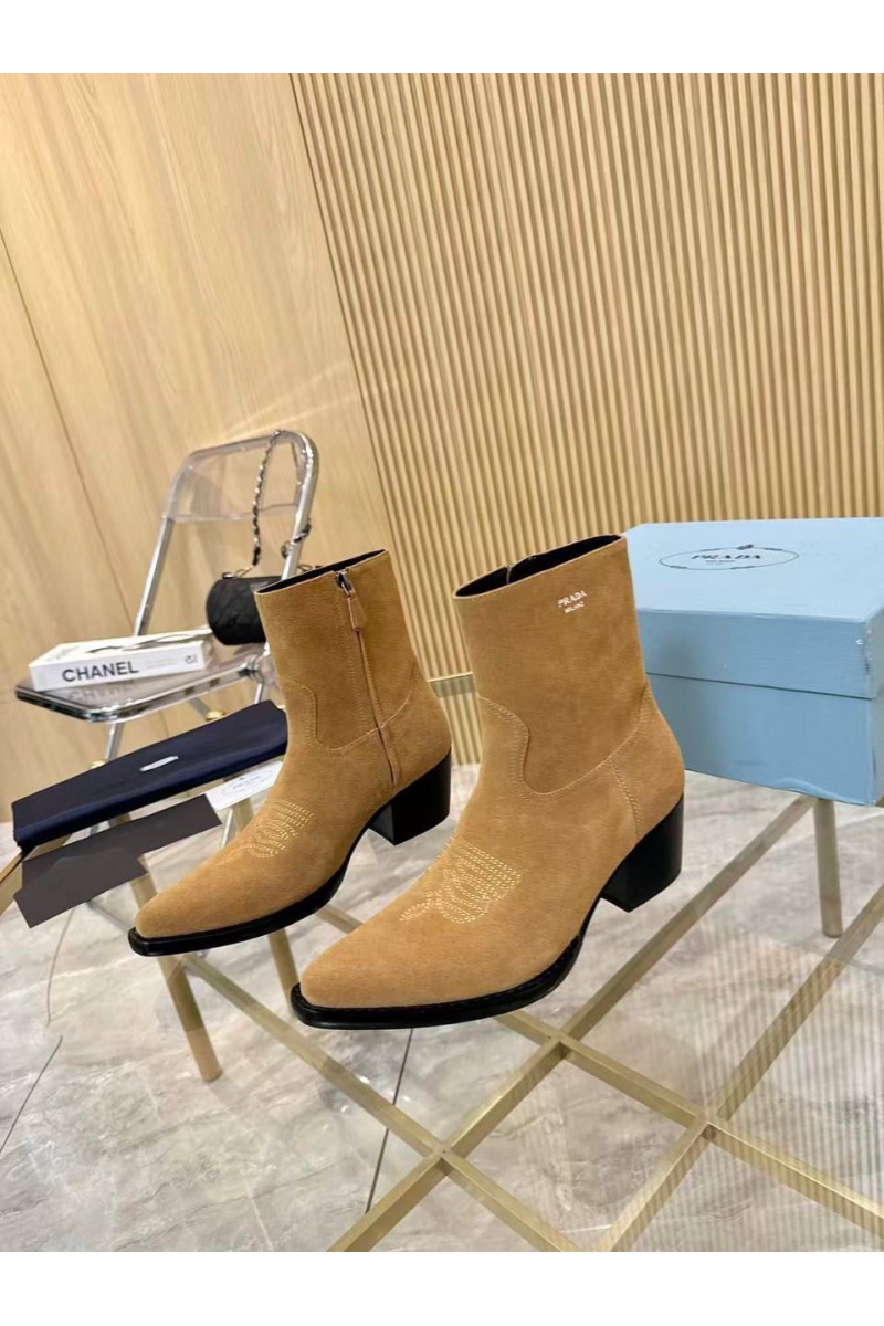 Prada Женские замшевые сапоги premium - Beige