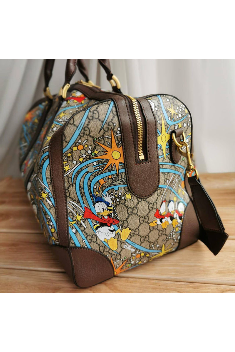 Gucci Дорожная кожаная сумка Disney GG Supreme 45x28 см