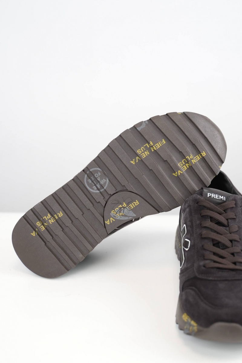 Premiata Замшевые кроссовки с мехом low-top - Brown