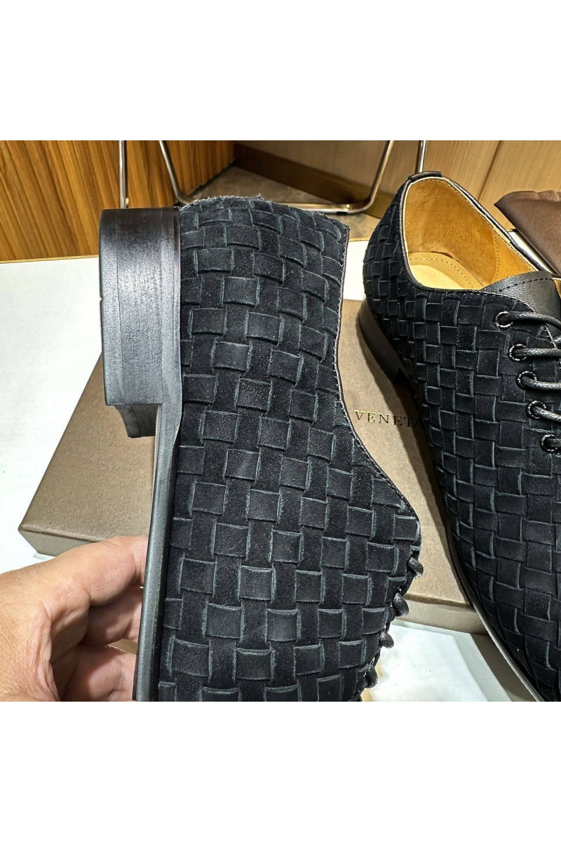 Bottega Veneta Мужские замшевые ботинки Intrecciato - Black