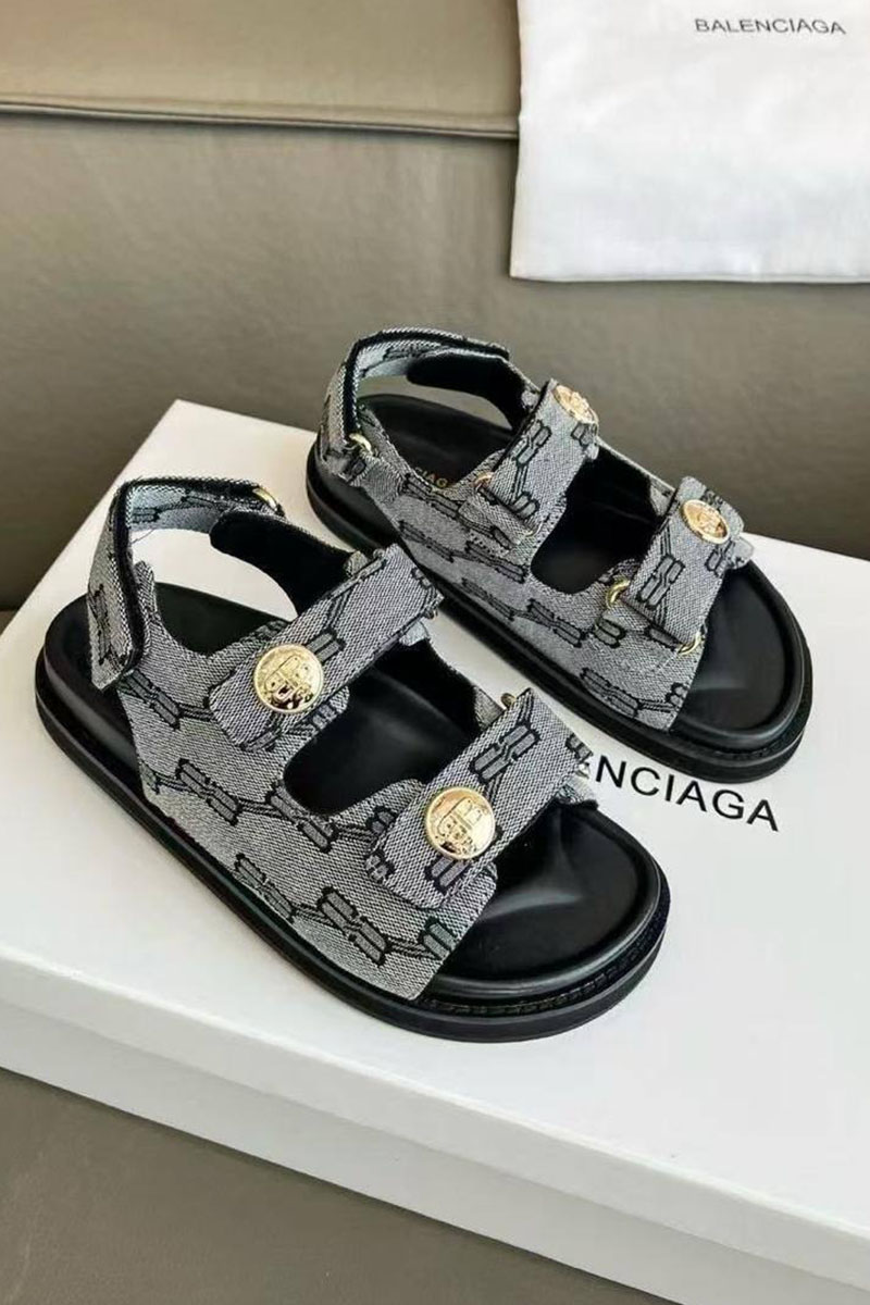 Balenciaga Женские сандалии Jacquard Premium - Grey