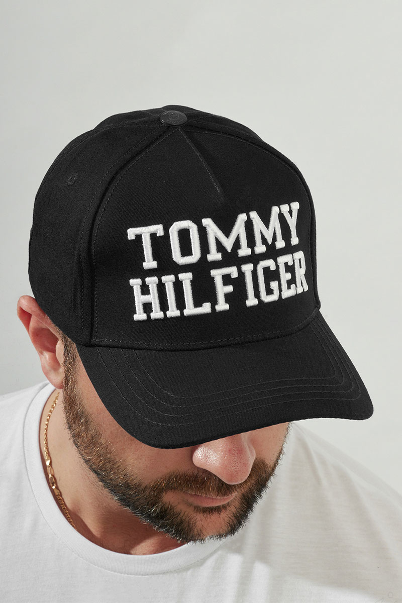 Tommy Hilfiger Мужская чёрная бейсболка logo-embroidered