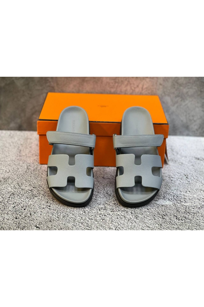 Hermes Женские кожаные сандалии Chypre - Grey