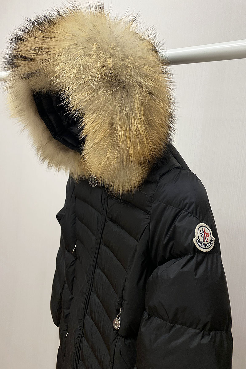 Moncler Женская брендовая парка чёрного цвета