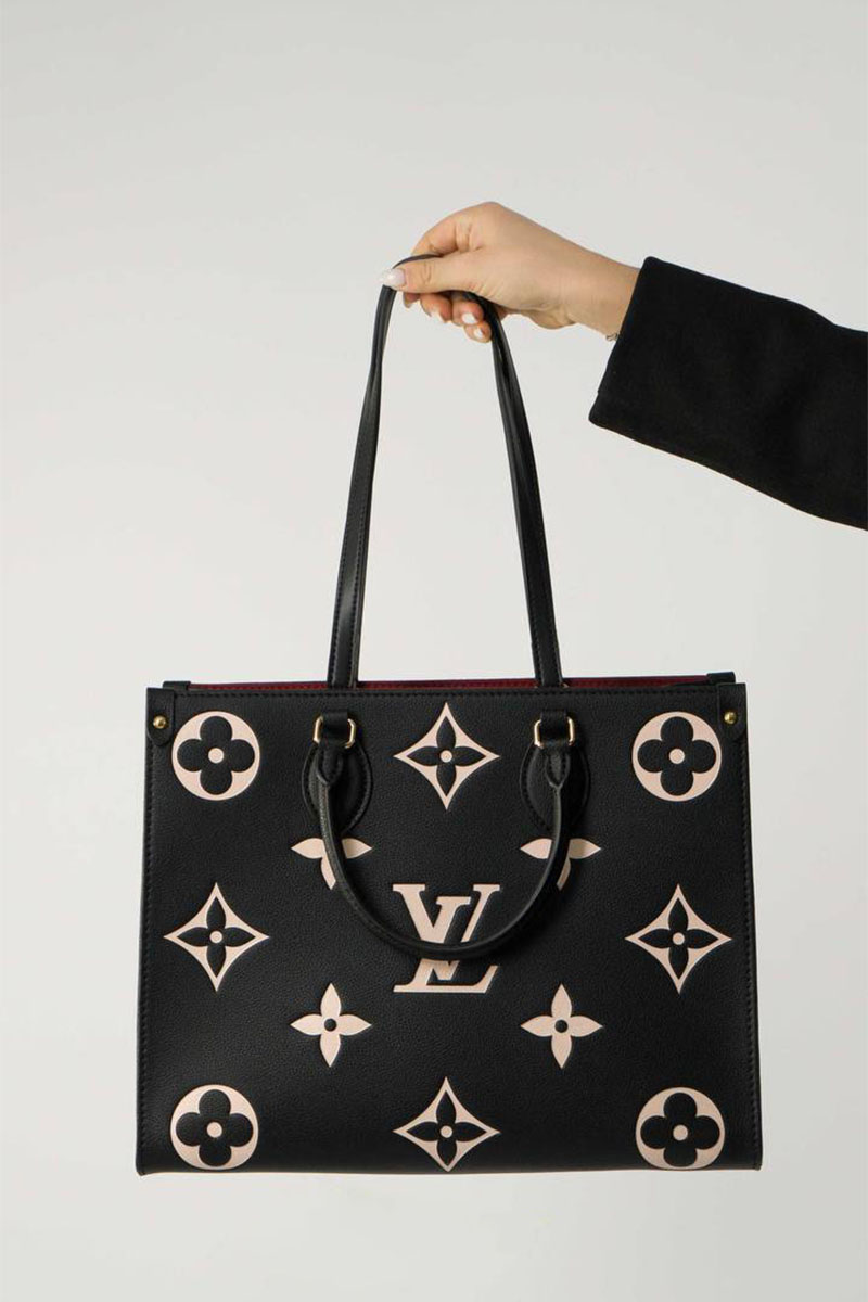 Lоuis Vuittоn Женская кожаная сумка Onthego MM Premium 35x27x14 см
