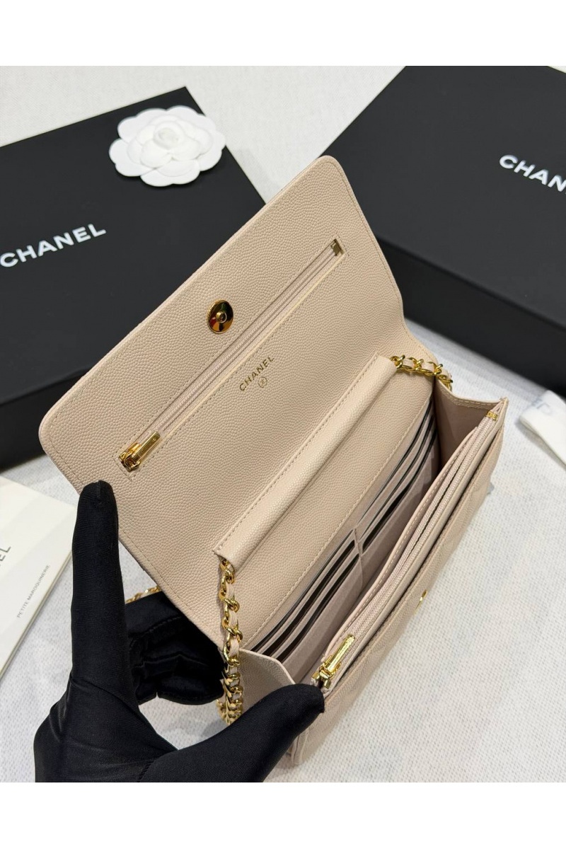 Chаnеl Кожаная сумка Wallet on Chain premium 19x12x4 см