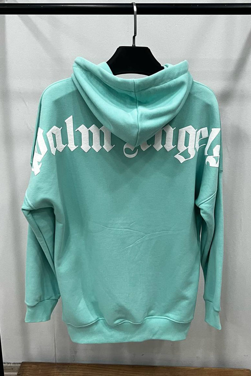 Palm Angels Бирюзовое оверсайз худи Classic logo-print