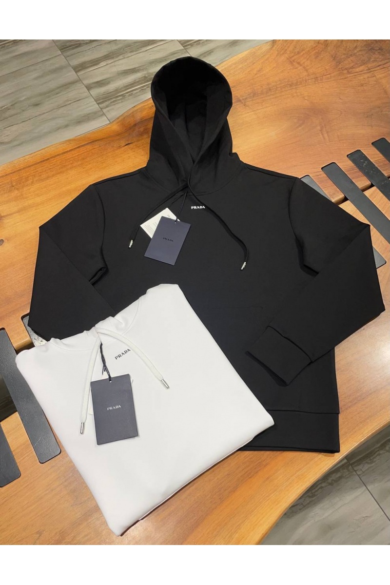 Prada Мужское чёрное худи technical cotton 