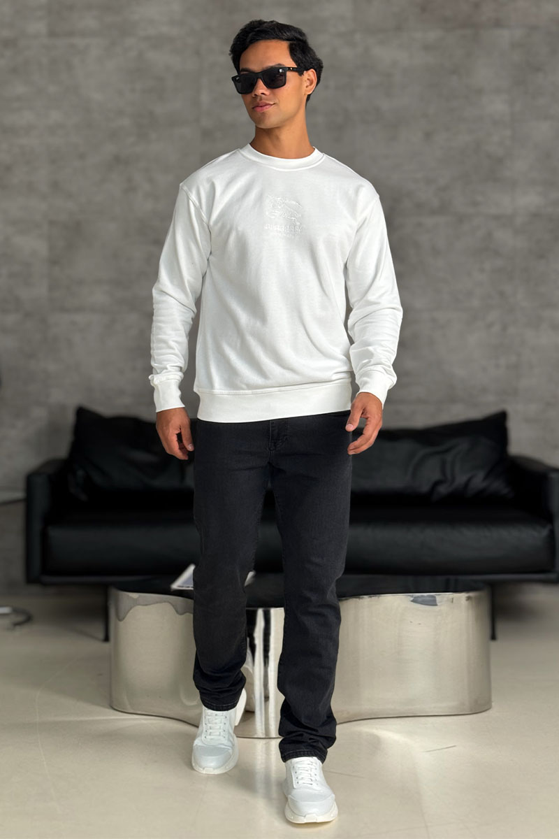 Burberry Мужской белый свитшот logo-embroidered