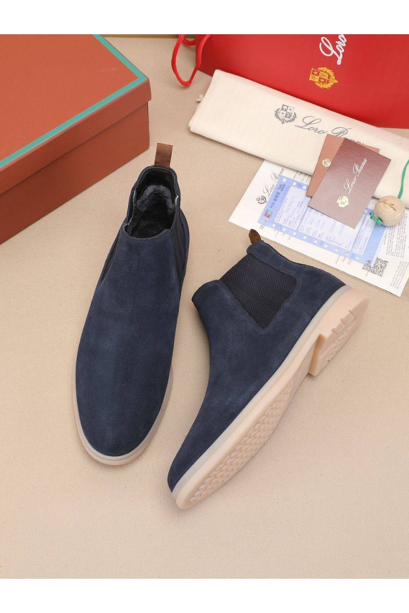 Loro Piana Замшевые ботинки с мехом 