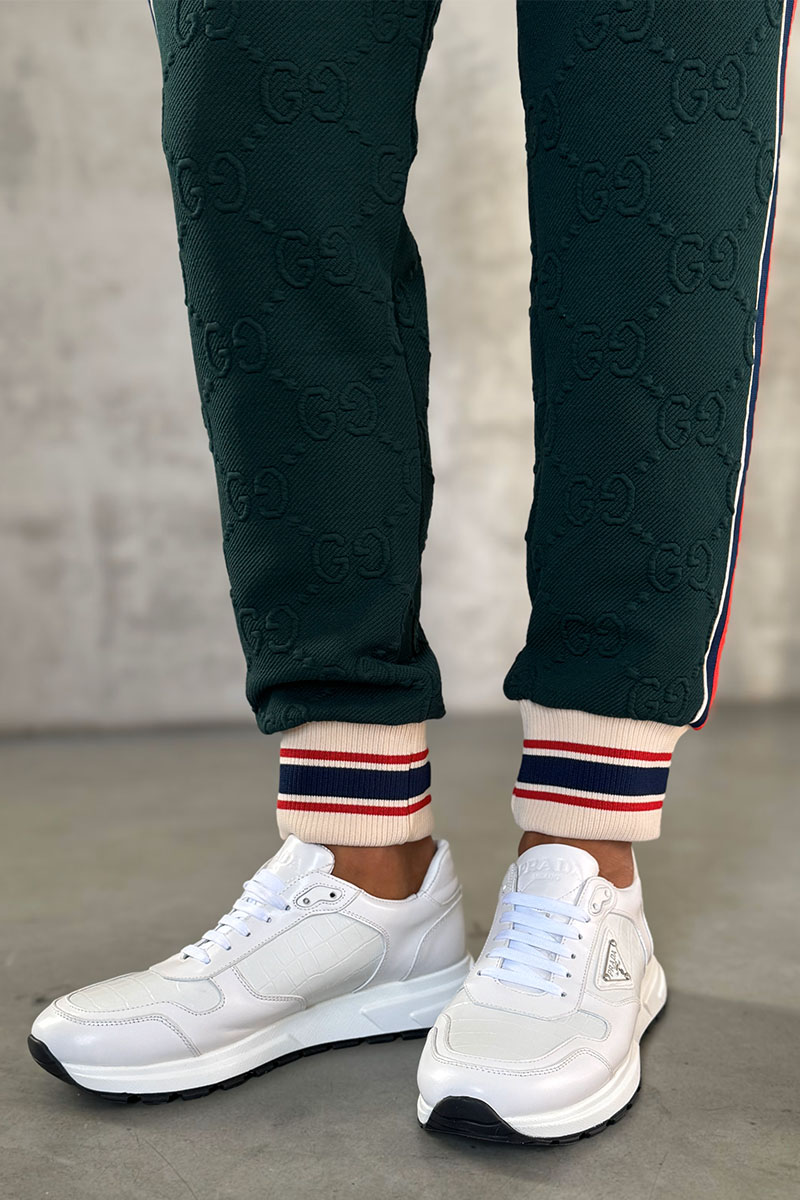 Gucci Зелёные спортивные штаны GG jacquard