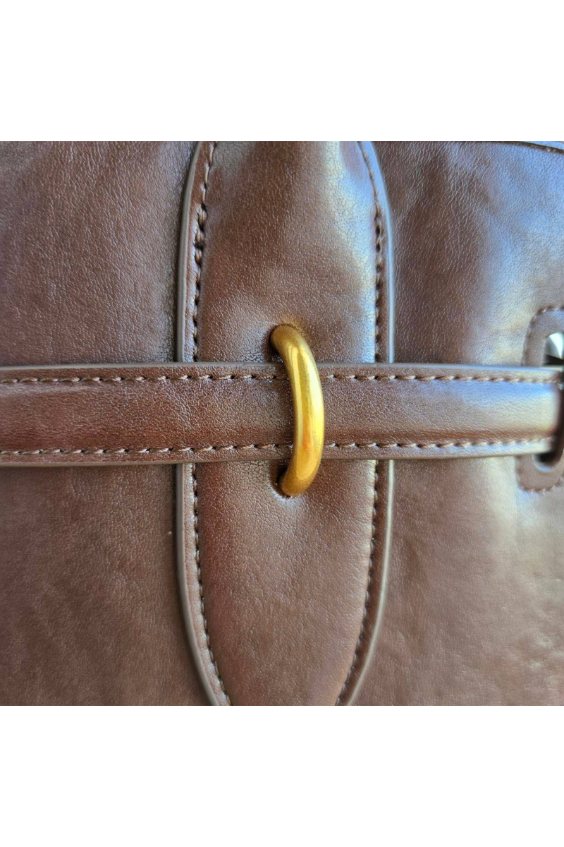MIU MIU Женская кожаная сумка Aventure nappa 42x29 см - Brown