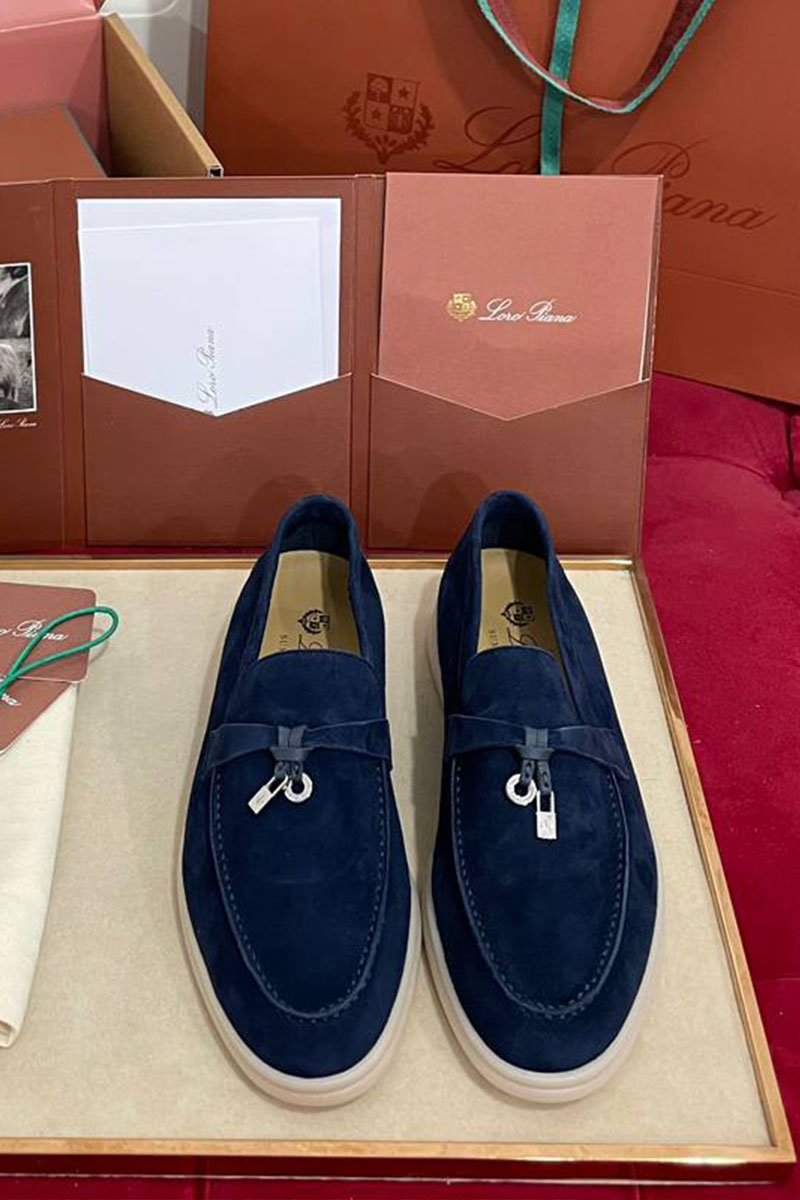 Loro Piana Женские замшевые лоферы Summer Charms Walk premium