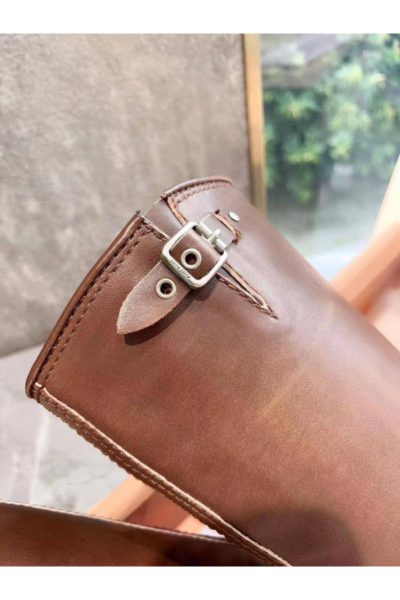 MIU MIU Женские кожаные сапоги Ankle Premium