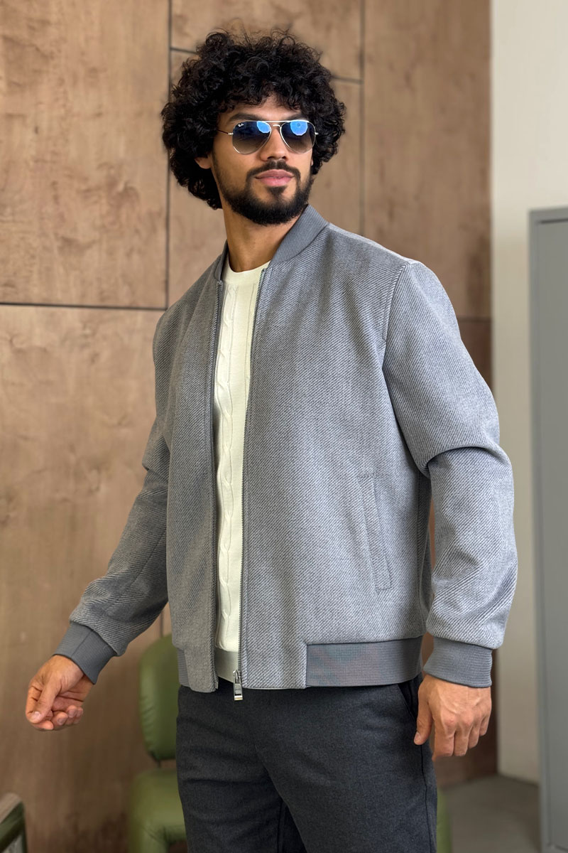 Hugо Воss Мужской бомбер серого цвета