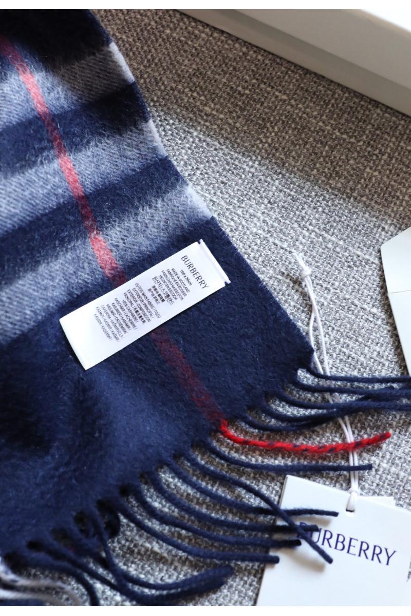 Burberry Шарф  two-tone Check premium 168x30 см - Navy