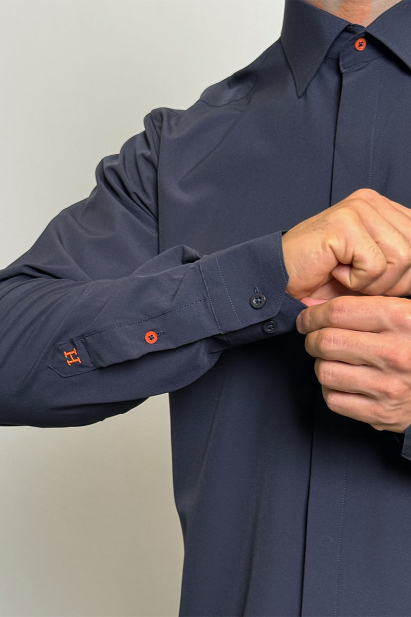Hermes Мужская рубашка H embroidered - Navy