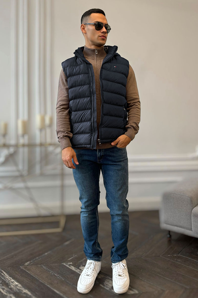 Tommy Hilfiger Тёмно-синий жилет embroidered-logo