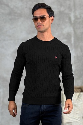 Мужской джемпер cable-knit - Black