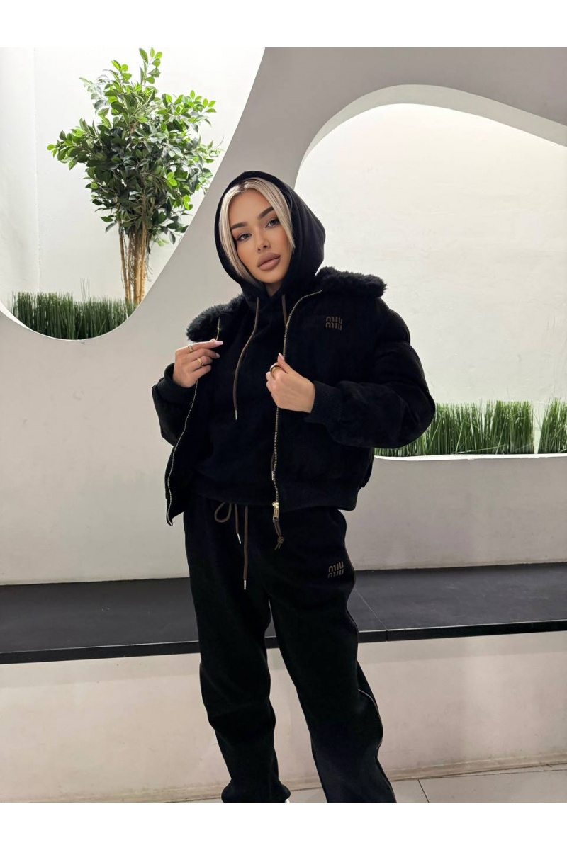 MIU MIU Чёрный женский костюм тройка 