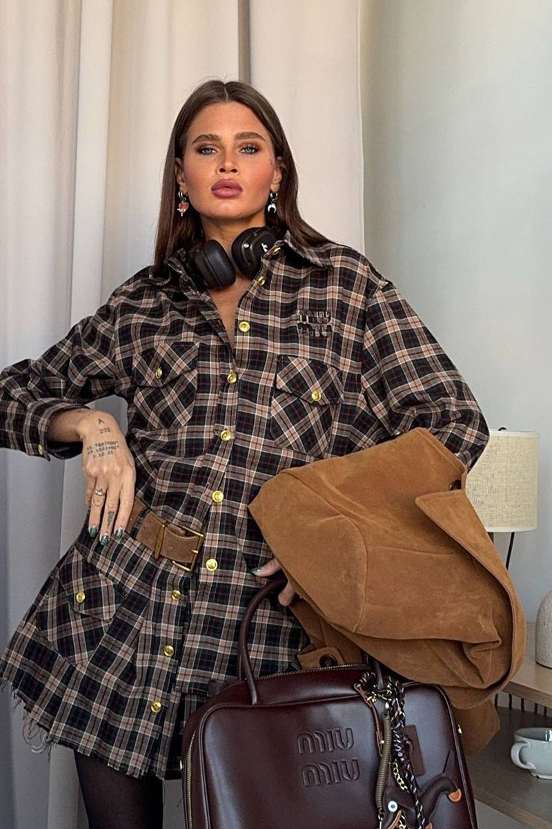 MIU MIU Женский костюм в клетку