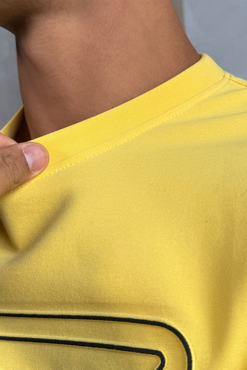 Prada Жёлтая оверсайз футболка Milano logo