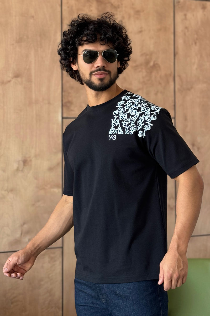 Y-3 Yohji Yamamoto Мужская чёрная футболка 