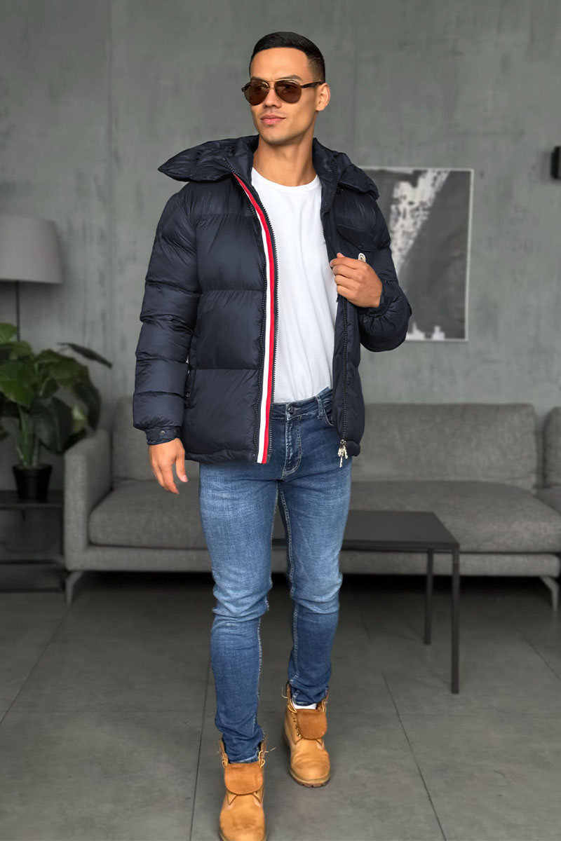Moncler Мужская куртка тёмно-синего цвета
