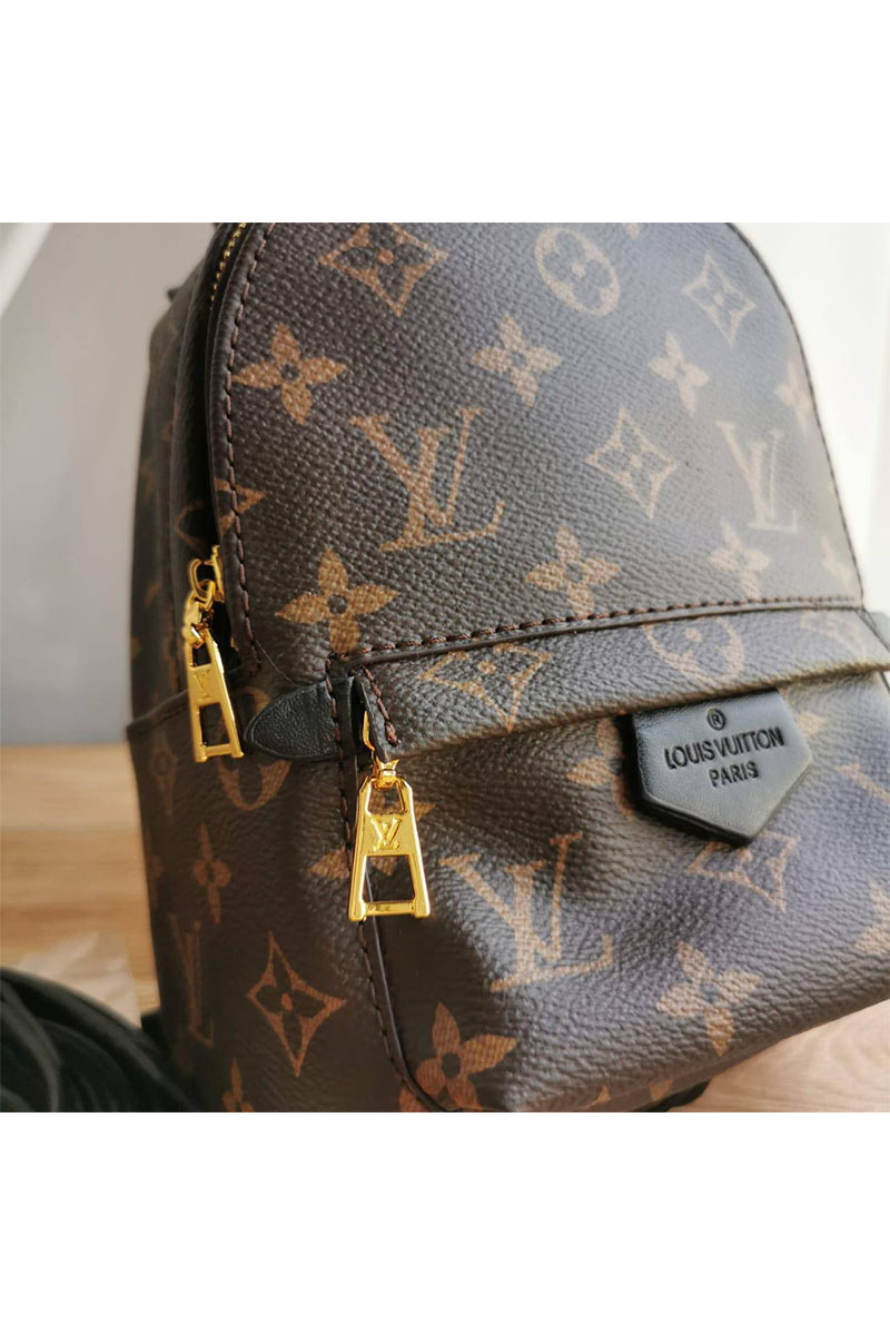 Lоuis Vuittоn Женский кожаный рюкзак Palm Spring Mini Monogram 20x17 см