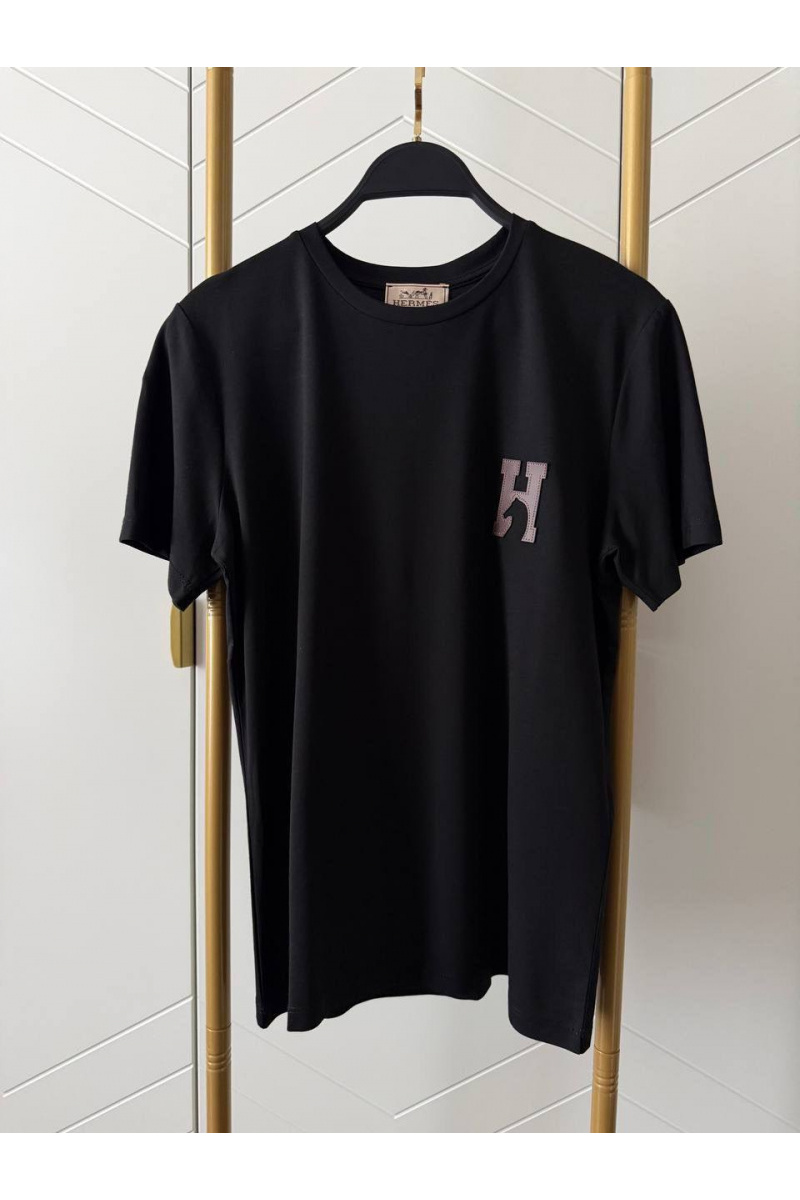 Hermes Женская чёрная футболка premium