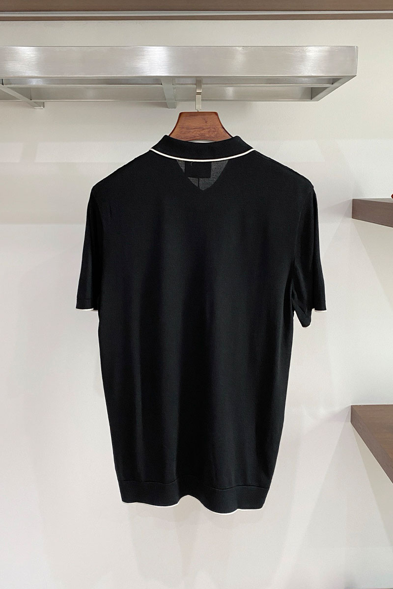 Kiton Вязаное поло чёрного цвета premium