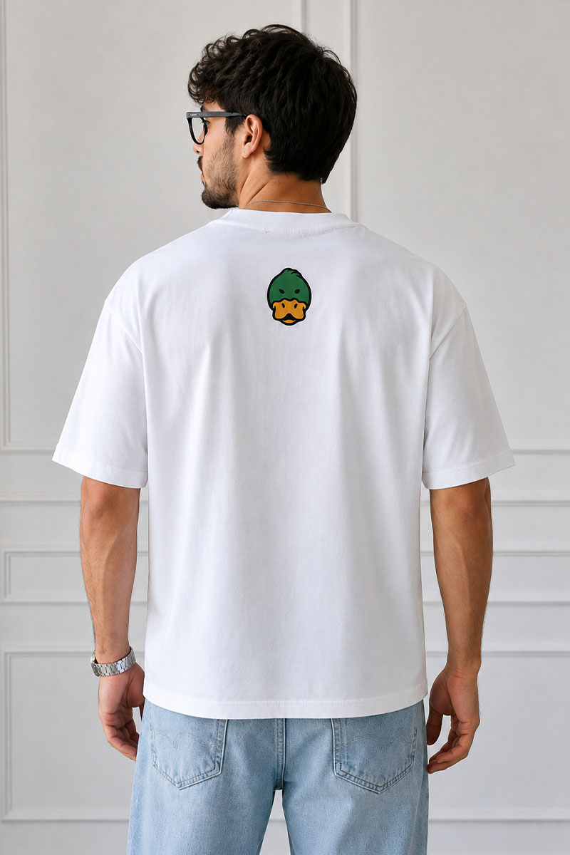 Lоuis Vuittоn Белая оверсайз футболка Maison Duck logo