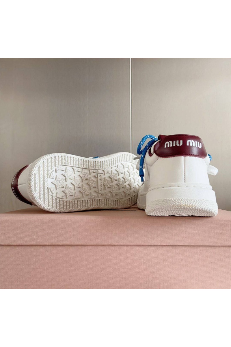 MIU MIU Женские кроссовки   Premium - White / Red