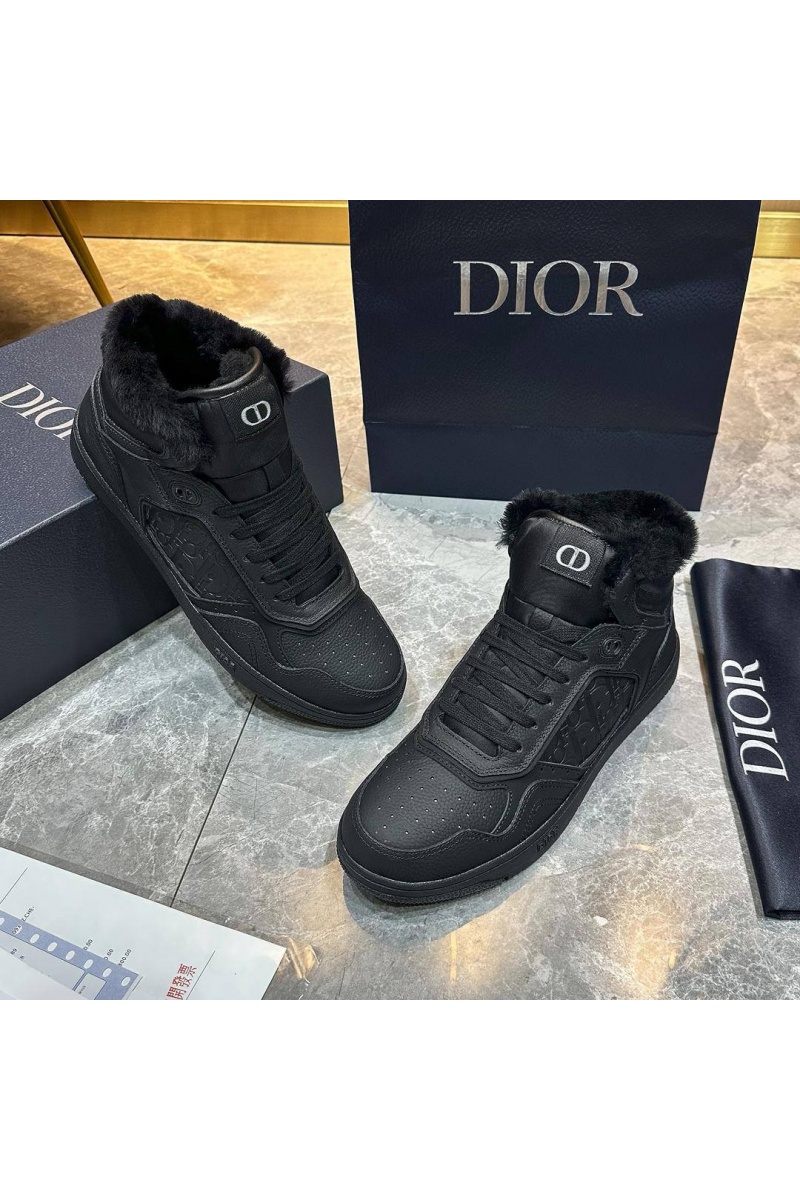 Dior Кожаные кроссовки с мехом B27