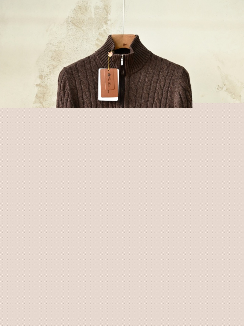 Loro Piana Кашемировый свитер Premium zip-neck - Brown 