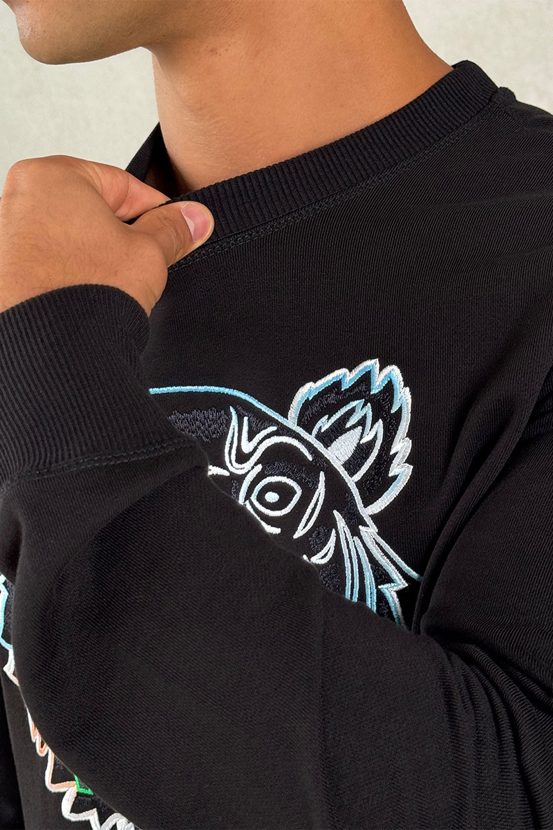 Kenzo Свитшот чёрного цвета Gradient Tiger