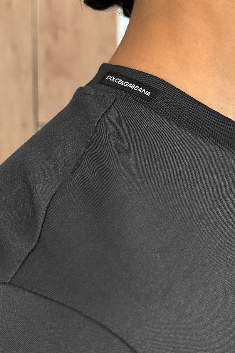 Dоlсе & Gаbbаnа Футболка серого цвета logo-embroidered