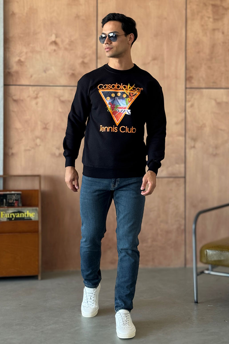 Casablanca Чёрный свитшот tennis club 