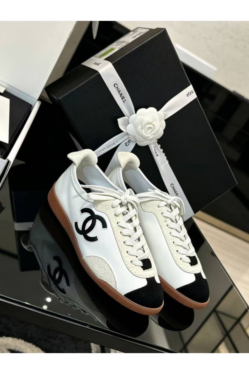 Chаnеl Женские кожаные кроссовки premium