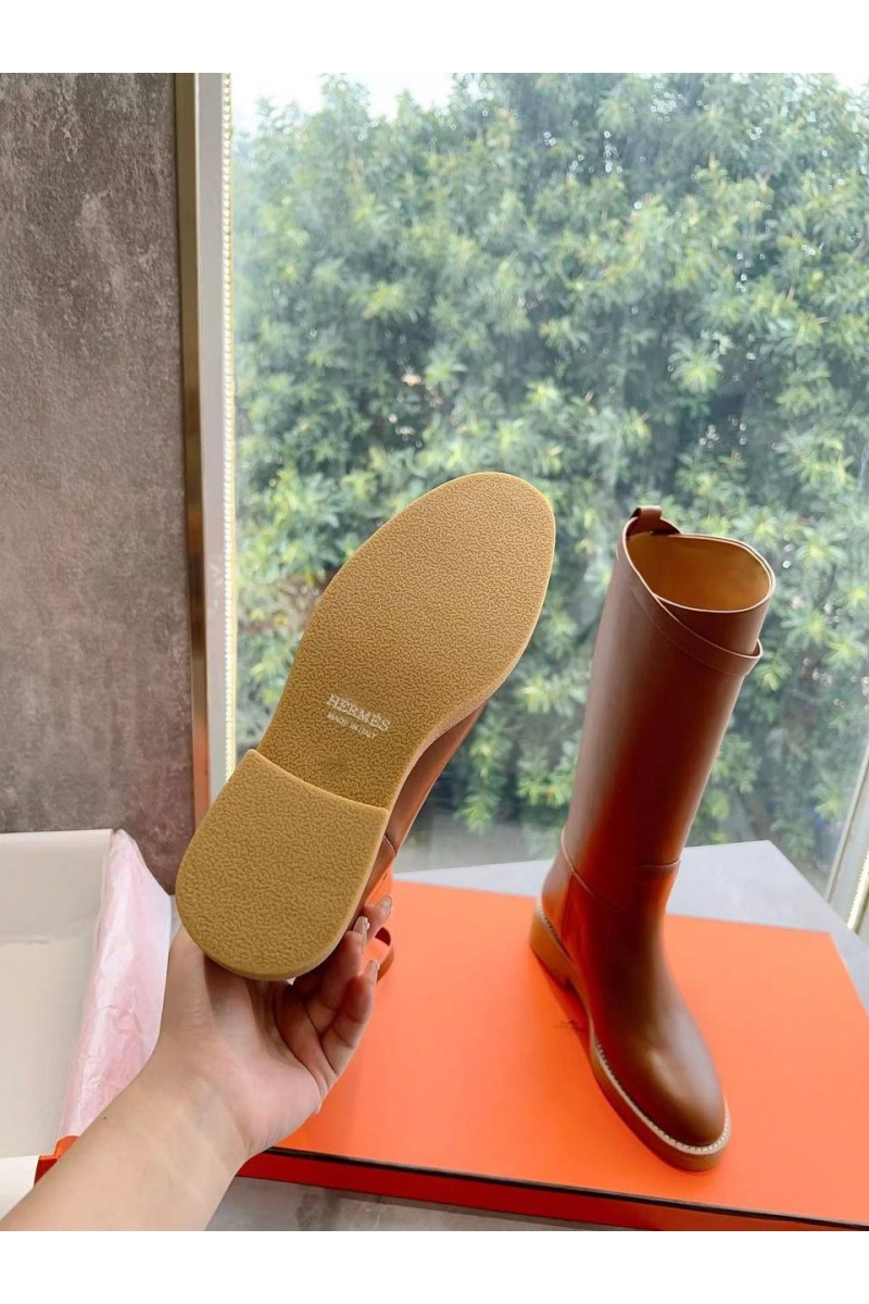 Hermes Женские кожаные сапоги Premium - Brown