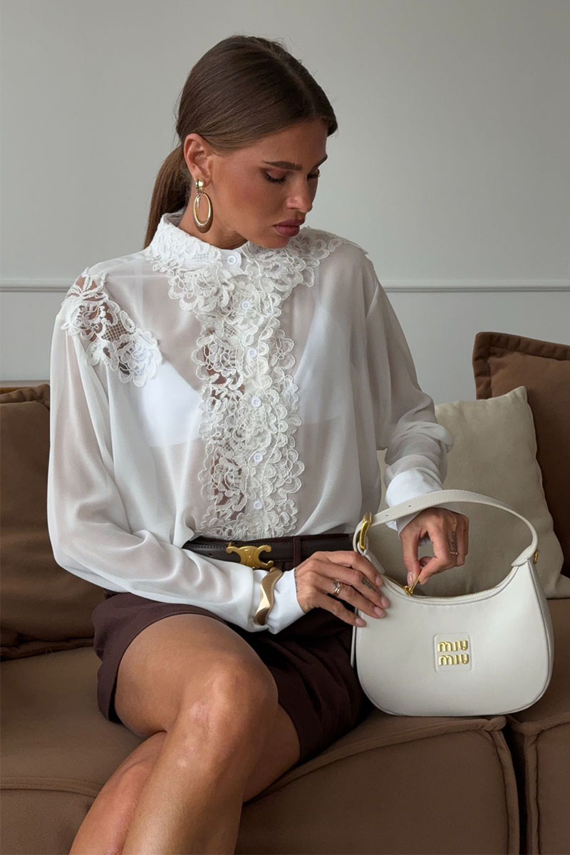 MIU MIU Женская блузка белого цвета